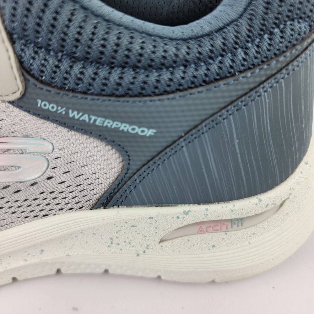 Skechers Arch Fit 2.0 Rainy Days Sneakers Womens 8 Grey Waterproof Walking Shoes - Picture 9 of 14